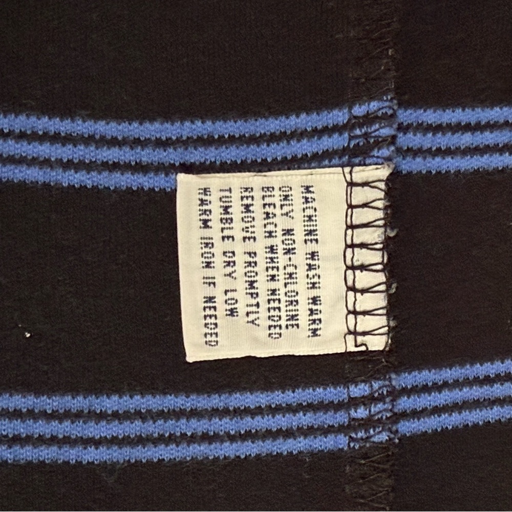* SOLD * Polo by Ralph Lauren Men's Polo Size L Shirt Black & Blue Stripes - Picture 8 of 8